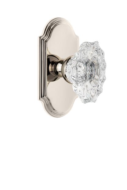 Grandeur Arc Plate with Biarritz Crystal Knob Polished Nickel