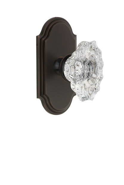 Grandeur Arc Plate with Biarritz Crystal Knob Timeless Bronze