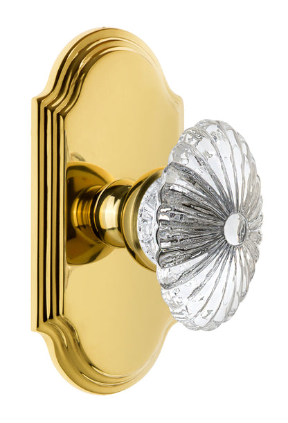 Grandeur Arc Plate with Burgundy Crystal Knob