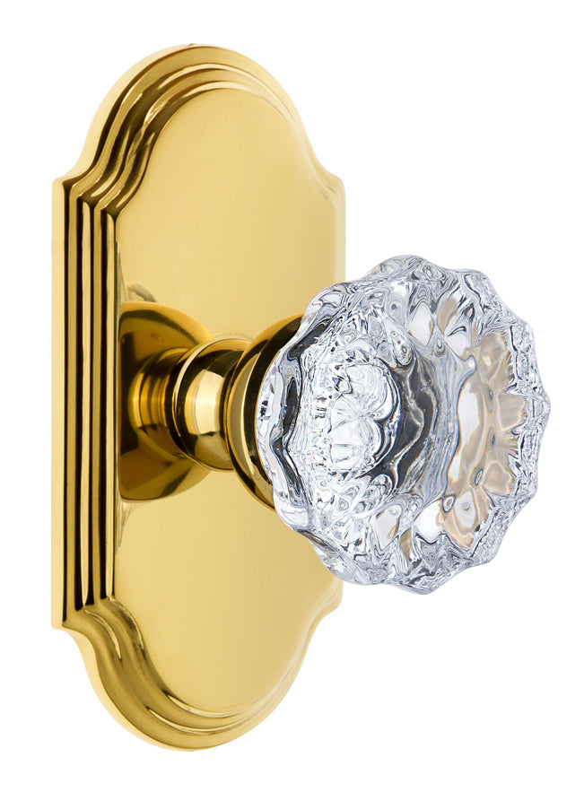 Grandeur Arc Plate with Fontainbleau Crystal Knob