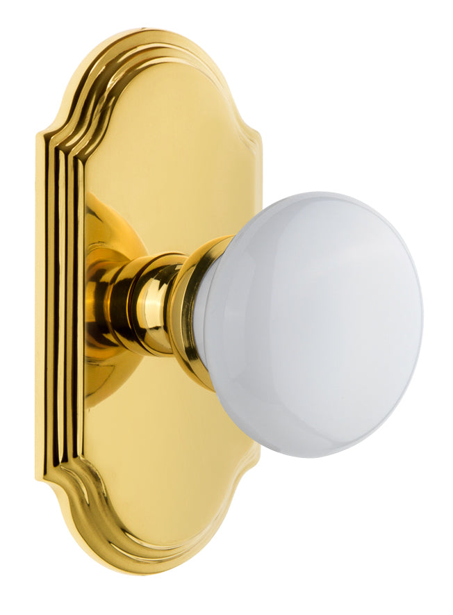 Grandeur Arc Plate with Hyde Park Knob