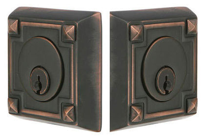 Emtek Arts & Crafts Double Cylinder Deadbolt - Oil Rubbed Bronze