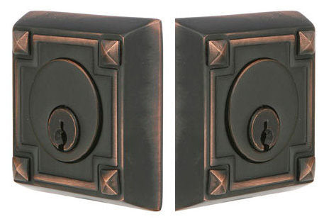 Emtek Arts & Crafts Double Cylinder Deadbolt - Oil Rubbed Bronze
