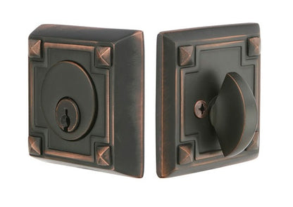 Emtek Arts & Crafts Style Deadbolt - Oil Rubbed Bronze