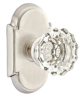 Emtek Astoria Clear Knob With Style Rosette Polished Nickel