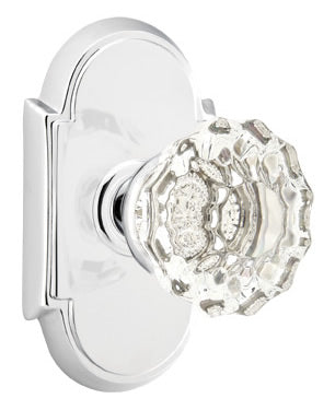 Emtek Astoria Clear Knob With Style Rosette Satin Nickel