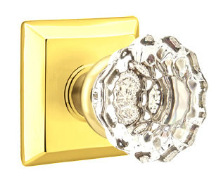 Emtek Astoria Clear Knob With Quincy Rosette