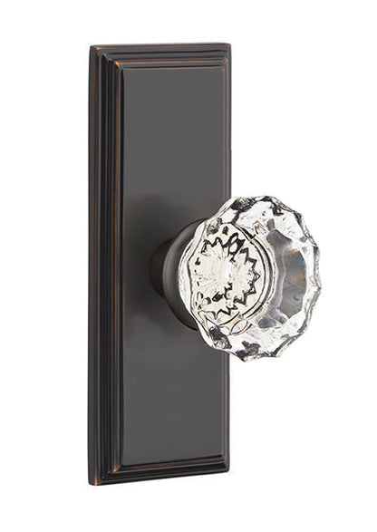 Emtek Astoria Crystal Knob with 7 Inch Wilshire Sideplate