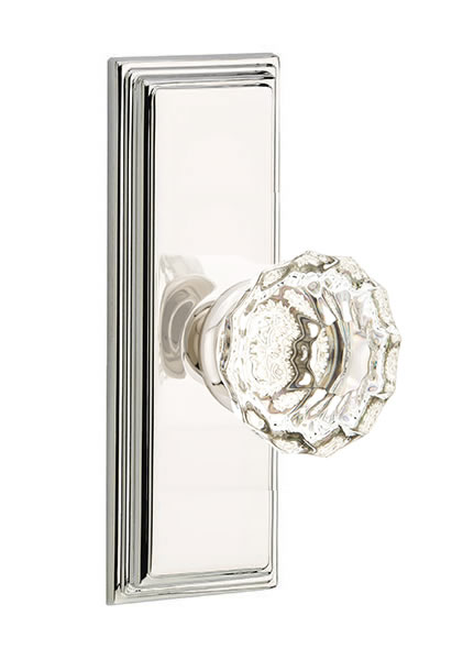 Emtek Astoria Crystal Knob with Wilshire Sideplate