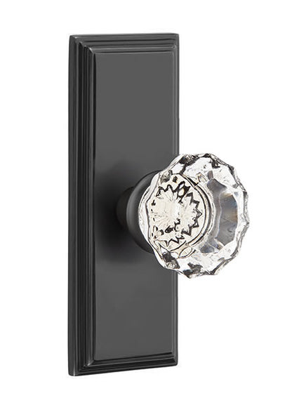 Emtek Astoria Crystal Knob with 7 Inch Wilshire Sideplate