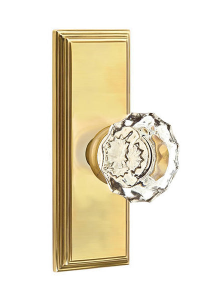 Emtek Astoria Crystal Knob with 7 Inch Wilshire Sideplate