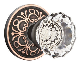 Emtek Astoria Clear Knob With Lancaster Rosette Oil Rubbed Bronze