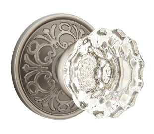 Emtek Astoria Clear Knob With Lancaster Rosette Pewter