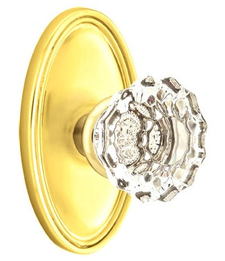 Emtek Astoria Clear Knob With Oval Rosette 