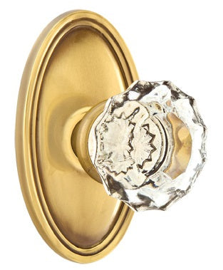 Emtek Astoria Clear Knob With Oval Rosette French Antique 