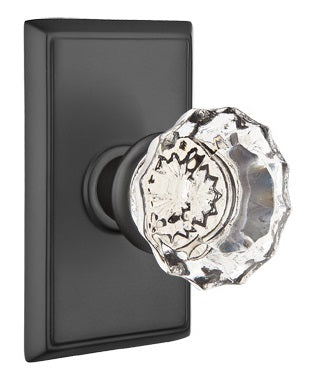 Emtek Astoria Clear Knob With Rectangular Rosette Oil Rubbed Bronze