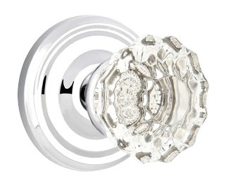 Emtek Astoria Clear Knob With Regular Rosette Polished Chrome
