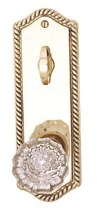 Emtek Rope Sideplate Lock Interior - Diamond Knob - Polished Brass