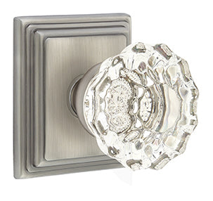 Emtek Astoria Crystal Knob with Wilshire Rosette - Pewter