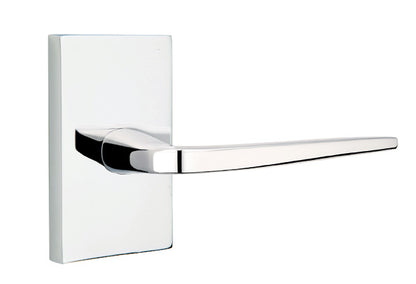 Emtek Brass Athena Lever Polished Chrome-Modern Rectangular Rosette