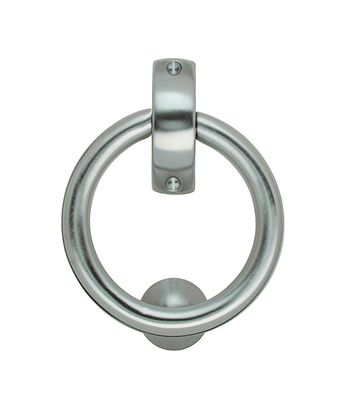 Beslagsboden Design Finnish Ring Door Knocker In Brushed Chrome