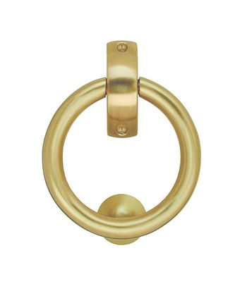 Beslagsboden Design Finnish Ring Door Knocker In Brushed Brass
