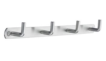 Beslagsboden Profile Steel Quadruple 90 Degree Hook Rack In Brushed Stainless Steel