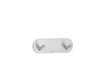 Beslagsboden Design Double Mini Self-Adhesive Hook In Brushed Stainless Steel