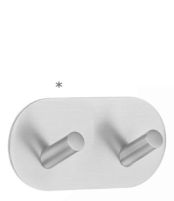 Beslagsboden Design Self-Adhesive Double Hook In Brushed Stainless Steel