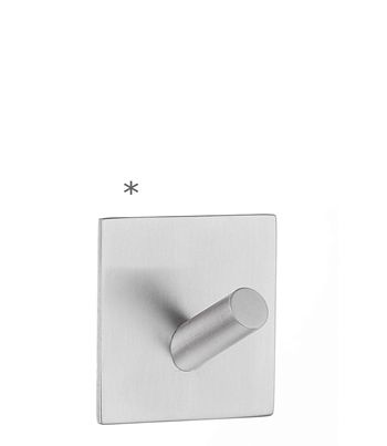 Beslagsboden Design Self-Adhesive Square Single Hook In Brushed Stainless Steel