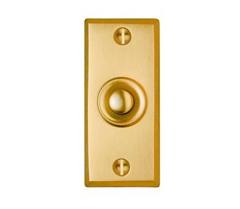 Beslagsboden Doorbell Push And Cover In Brushed Brass