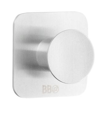 Beslagsboden Design Steel Single Squared Round Hook In Brushed Stainless Steel
