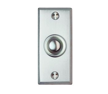 Beslagsboden Doorbell Push And Cover In Brushed Chrome