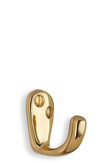 Beslagsboden Classic 1-1/2 inch Single Coat Hook In Polished Brass