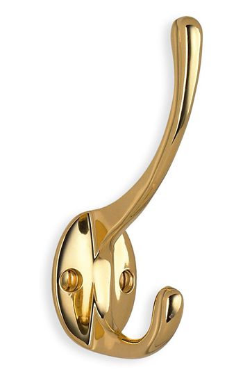 Beslagsboden 4-3/8 Inch Double Stacked Hook In Polished Brass