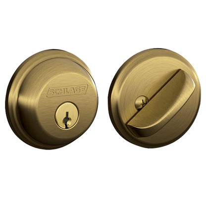 Schlage B60 Deadbolt in Antique Brass