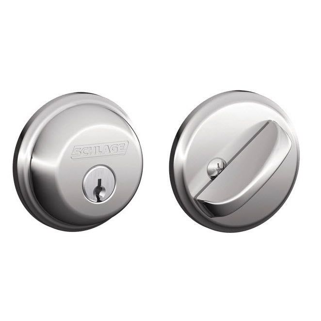 Schlage B60 Deadbolt in Bright Chrome