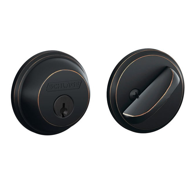 Schlage B60 Deadbolt in Aged Bronze