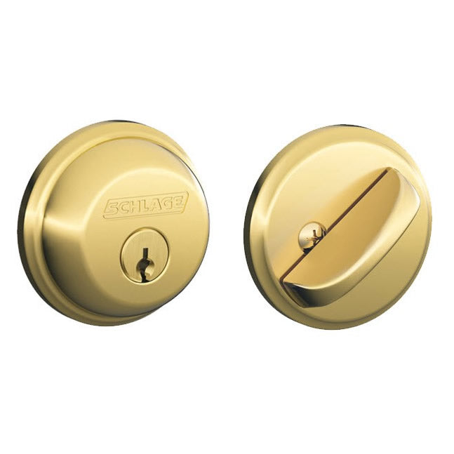 Schlage B60 Deadbolt in Bright Brass