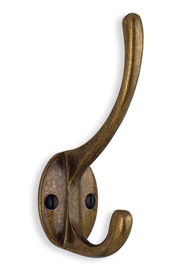 Beslagsboden Classic Basic 4 3/8 Inch Double Stacked Hook - Antique Brass