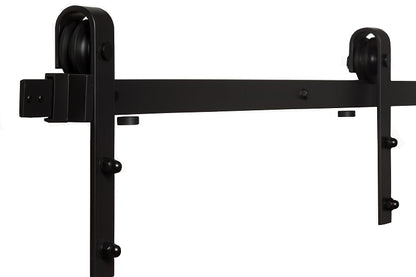 Sure-Loc 96 Inch Strap Roller Barn Door Track System - Flat Black