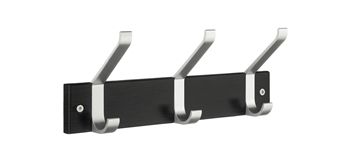 Beslagsboden Profile Collection Triple Coat And Hat Hook Rack In Satin Aluminium/Black