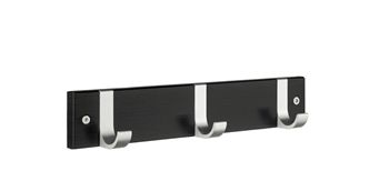 Beslagsboden Profile Collection Triple Coat Hook Rack In Satin Aluminium/Black