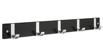 Beslagsboden Profile Collection Five Hook Coat Rack In Satin Aluminium/Black
