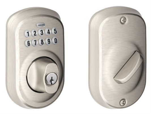 Schlage Plymouth Keyless Deadbolt - Satin Nickel