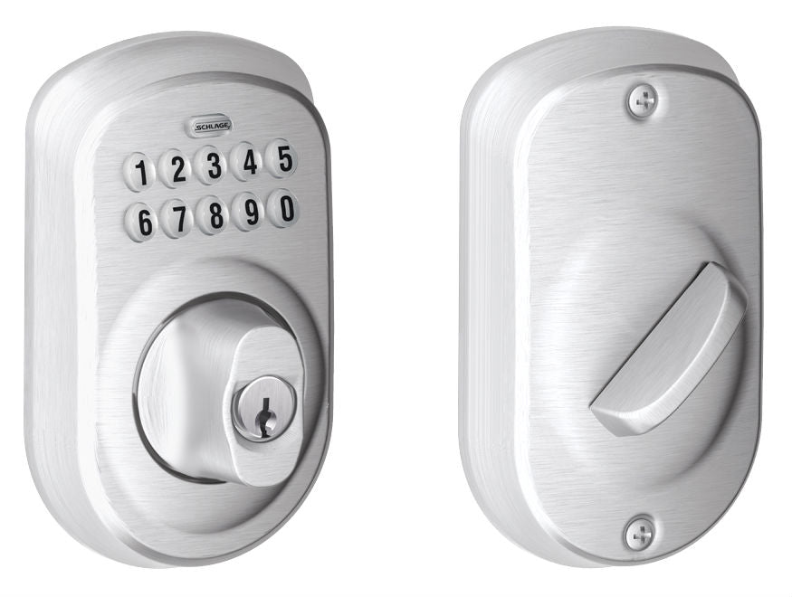 Schlage Plymouth Keyless Deadbolt - Satin Chrome