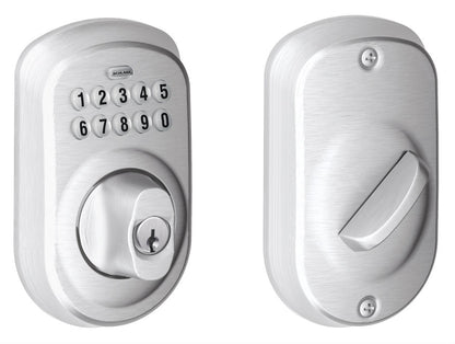 Schlage Plymouth Keyless Deadbolt - Satin Chrome