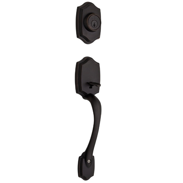 Kwikset Belleview handleset in Venetian Bronze