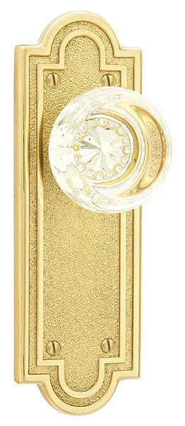 Emtek Belmont Sideplate - Georgetown Knob - Polished Brass