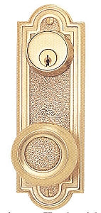 Emtek Belmont Sideplate Lock - Belmont Knob - Polished Brass